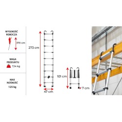 Aluminium-Teleskopleiter 9 Stufen mit Haken HOME