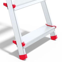 Haushaltsleiter aus Aluminium einseitig begehbar 3 Stufen 125 kg HOME