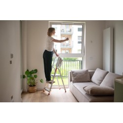 Haushaltsleiter aus Aluminium einseitig begehbar 3 Stufen 125 kg HOME