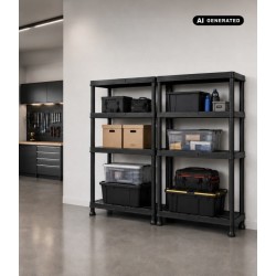 Kunststoffregal 60x30x92,6 cm 4 Böden 100 kg | Baulich