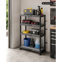 Kunststoffregal 60x30x92,6 cm 4 Böden 100 kg | Baulich
