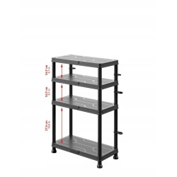 Kunststoffregal 60x30x92,6 cm 4 Böden 100 kg | Baulich