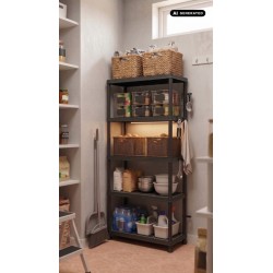 Kunststoffregal 175x74x32 cm 5 Böden 125 kg | Baulich