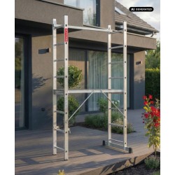 Alu Leitergerüst 2x8 mit Plattform 3-in-1 | Baulich