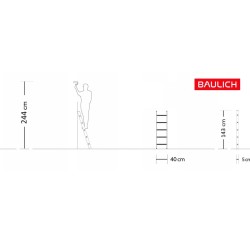 Aluminium Anlegeleiter 5 Sprossen 150 kg | Baulich