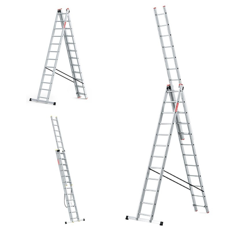 Alu Mehrzweckleiter PRO 3x12 bis 8,10 m | Baulich