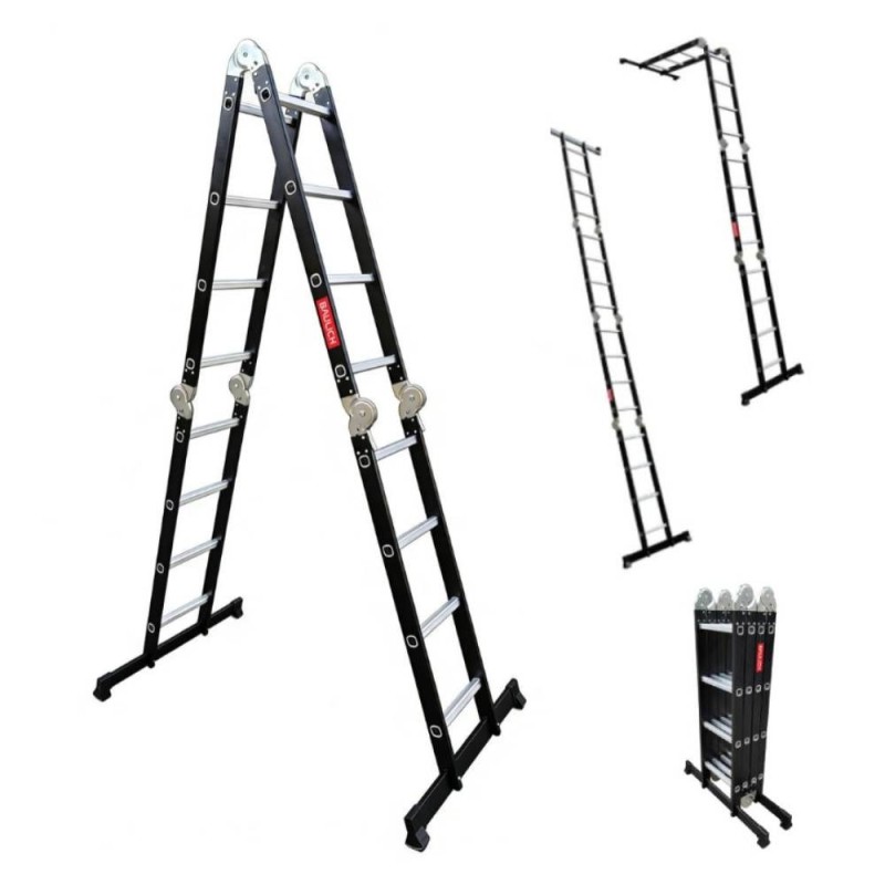 Aluminium-Stahl-Mehrzweckleiter HOME– 4x4 Sprossen