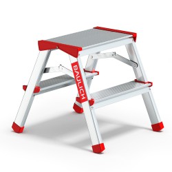 Haushaltsleiter aus Aluminium beidseitig begehbar 2 Stufen 125 kg