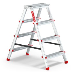 Haushaltsleiter aus Aluminium, beidseitig, 4 Stufen 125 kg