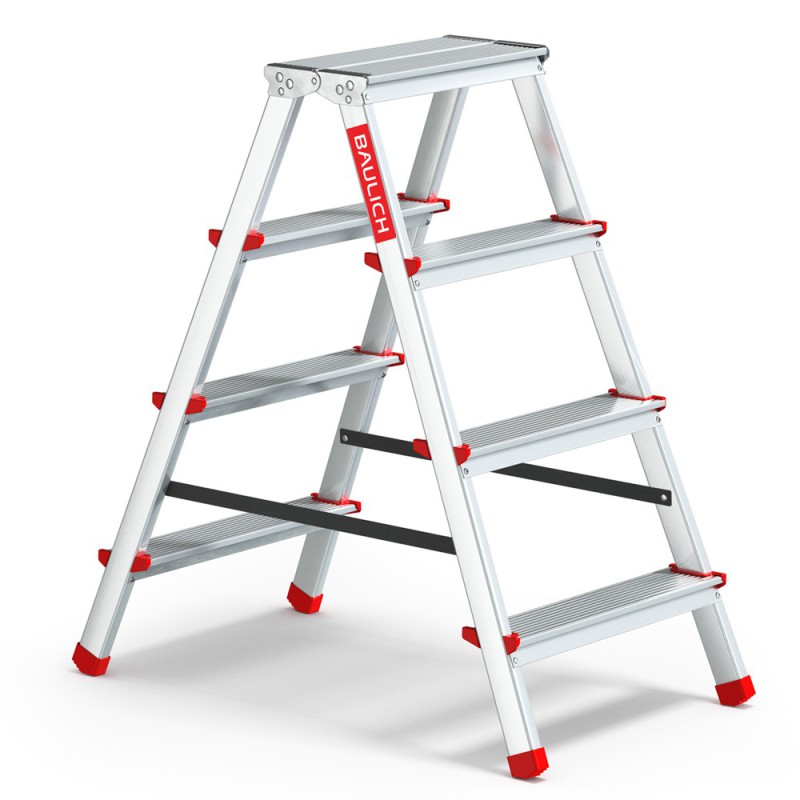 Haushaltsleiter aus Aluminium, beidseitig, 4 Stufen 125 kg