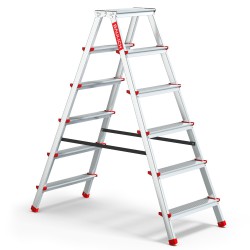 Haushaltsleiter aus Aluminium, beidseitig 6 Stufen 125 kg