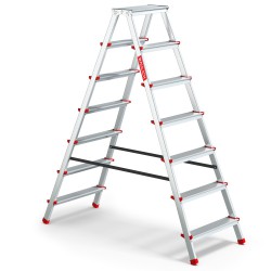 Haushaltsleiter aus Aluminium beidseitig 7 Stufen 125 kg