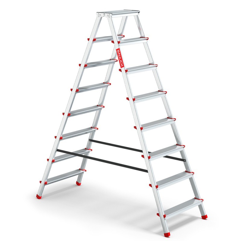 Haushaltsleiter aus Aluminium, beidseitig, 8 Stufen 125 kg