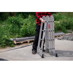 Multifunktions-Gelenkleiter, 4x4 Sprossen aus Aluminium, klappbar