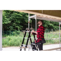 Multifunktions-Gelenkleiter mit Plattform 4x3 Sprossen