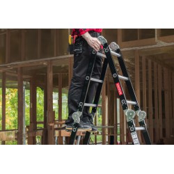 Multifunktions-Gelenkleiter mit Plattform 4x3 Sprossen