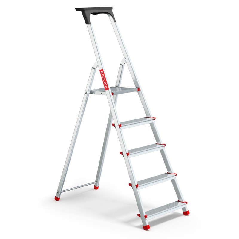 Haushaltsleiter aus Aluminium mit Ablage 5 Stufen