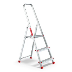 Haushaltsleiter aus Aluminium einseitig begehbar 3 Stufen 125 kg HOME