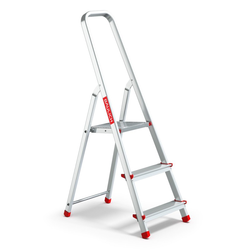 Haushaltsleiter aus Aluminium einseitig begehbar 3 Stufen 125 kg HOME