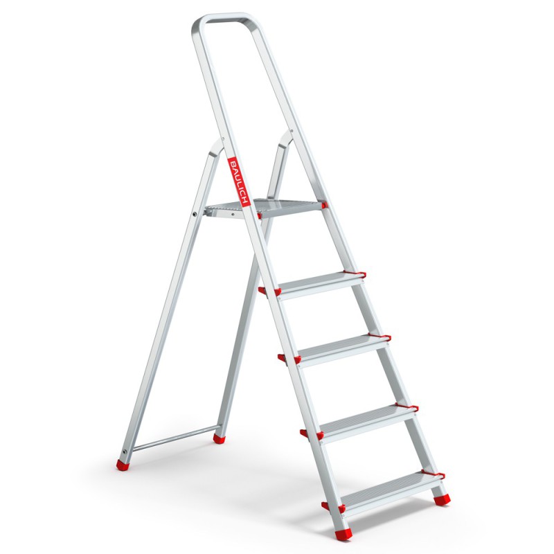 Haushaltsleiter aus Aluminium einseitig begehbar 5 Stufen 125 kg