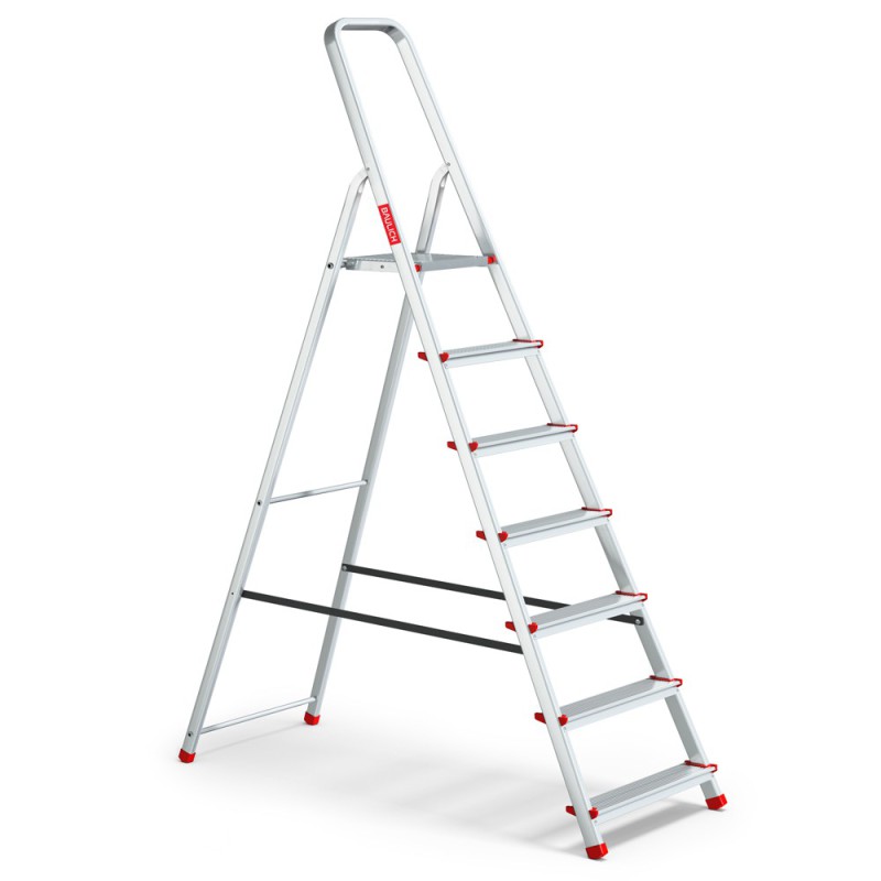 Haushaltsleiter aus Aluminium, einseitig, 7 Stufen 125 kg