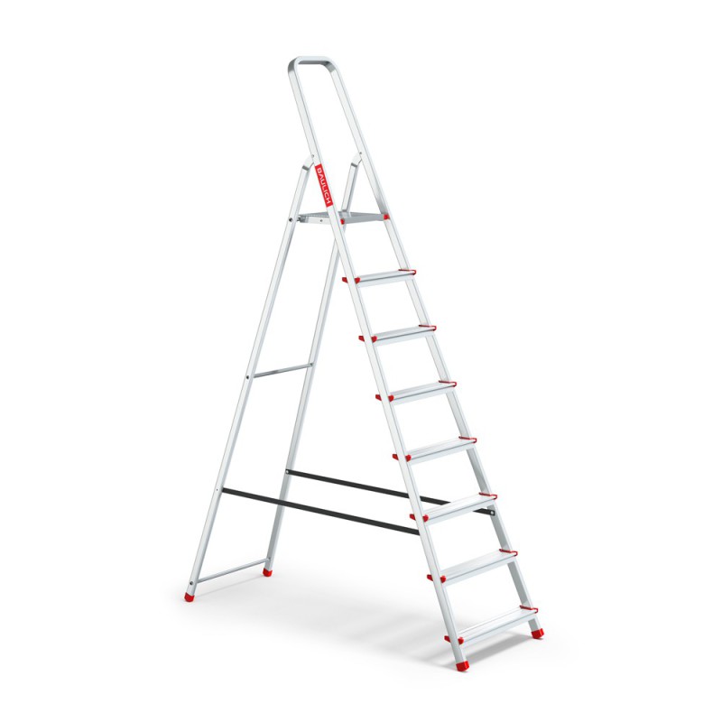 Haushaltsleiter aus Aluminium, einseitig, 8 Stufen, 125 kg