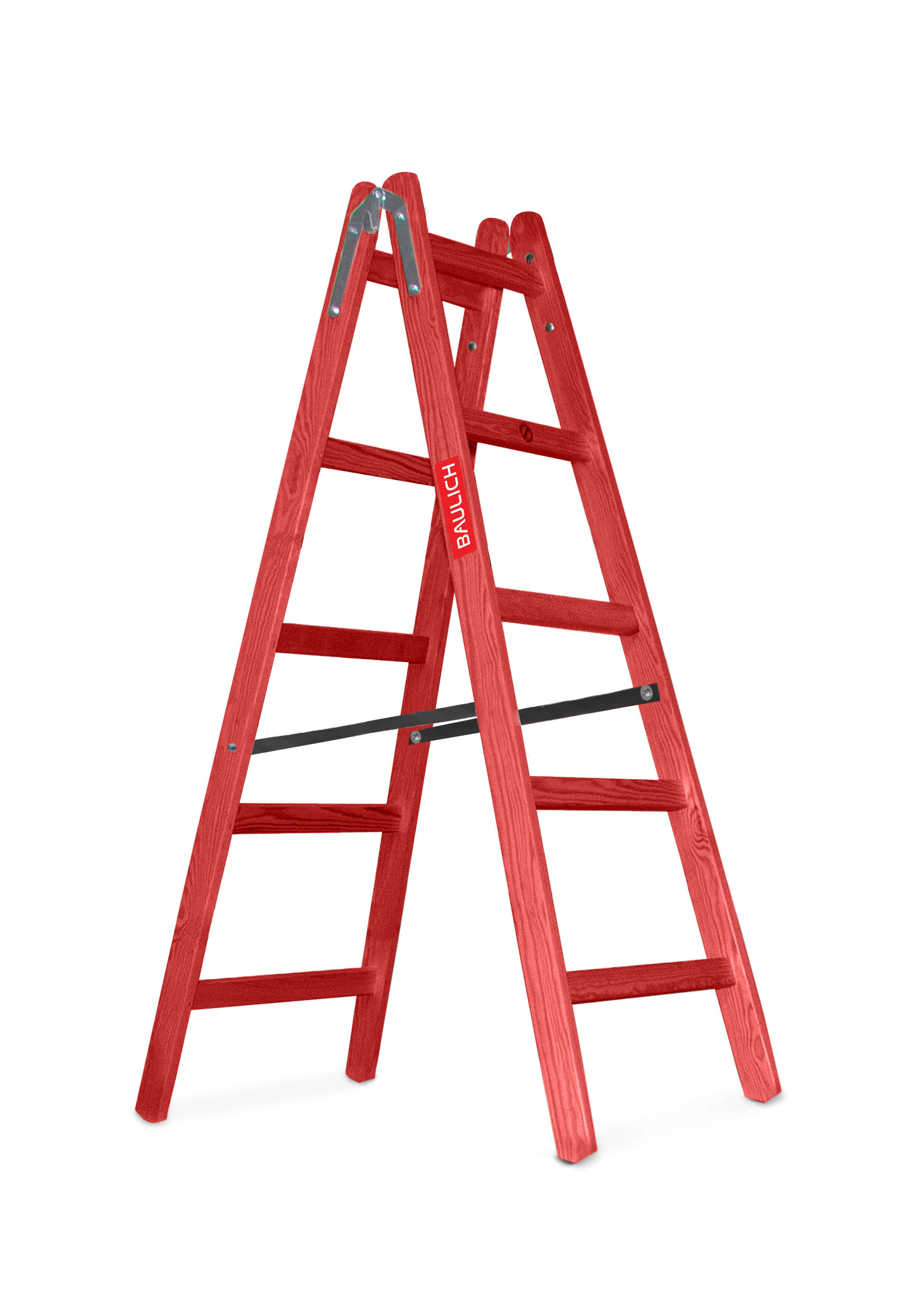 BAULICH Holzleiter 2x5 rot