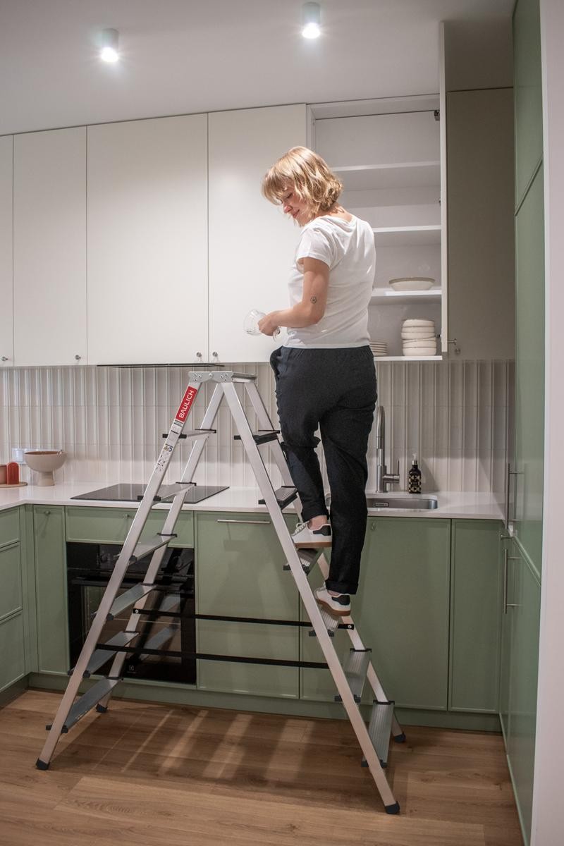 Aluminiumleiter Baulich mit rutschfesten profilierten Stufen