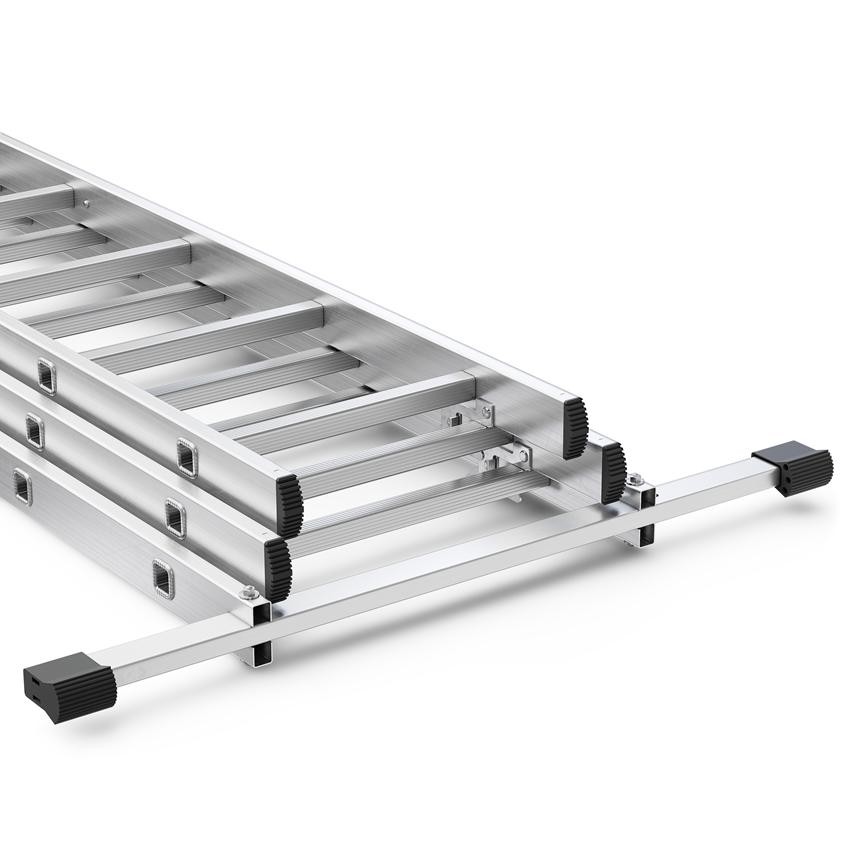 Quertraverse und Füße der Aluminium-Mehrzweckleiter Baulich 3x11
