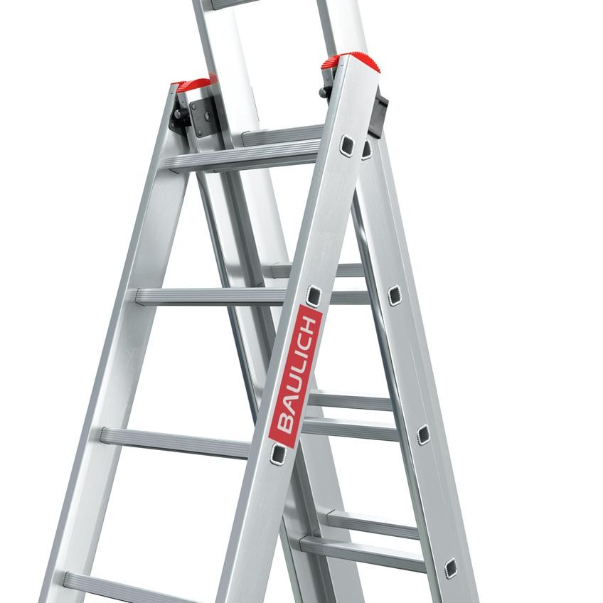 Zug- und Drucksicherung der professionellen Mehrzweckleiter Baulich 3x14 PRO