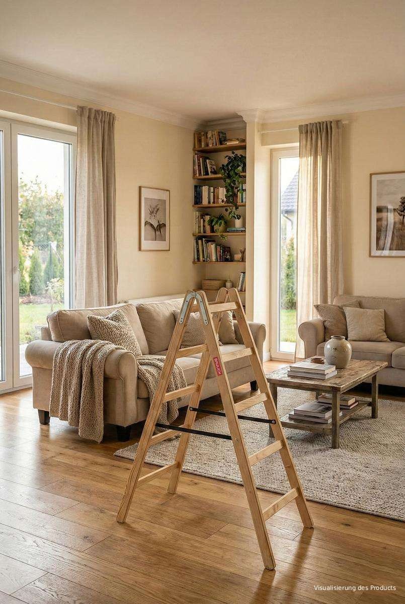Holzleiter 2x5 Sprossen als praktische Leiter für Haus und Garten