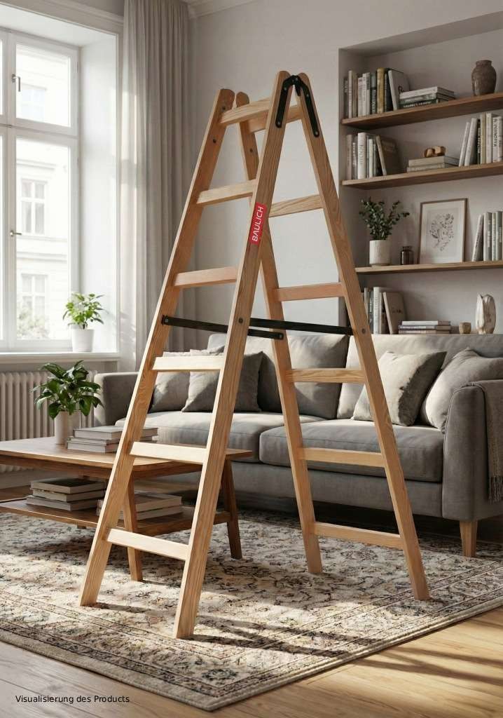 Holzleiter 2x6 Sprossen als praktische Leiter für Haus und Garten
