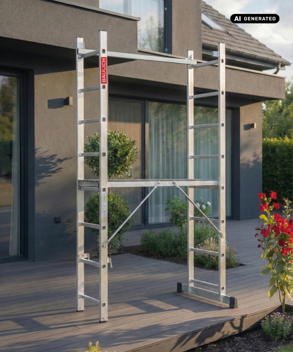 Baulich 2x8 als Kleingerüst mit Arbeitsplattform