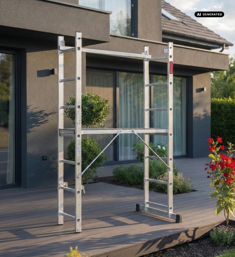 Baulich 2x7 als Kleingerüst mit Arbeitsplattform