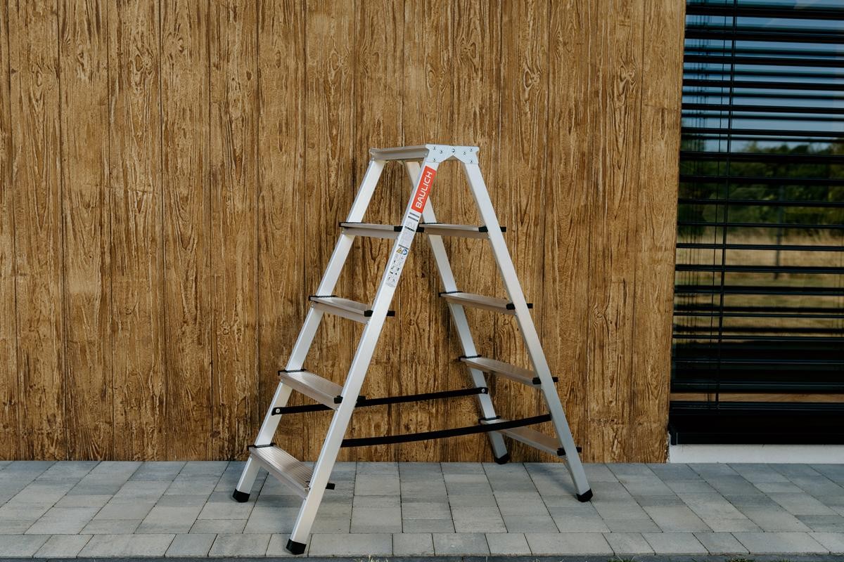 Beidseitig begehbare Aluminium-Stehleiter Baulich 2x5