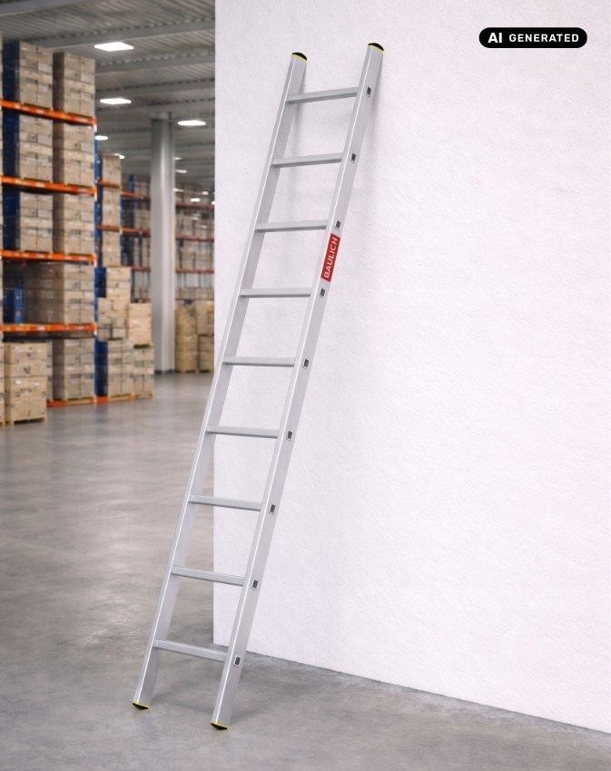 Baulich Aluminium-Anlegeleiter 1x9 bei Arbeiten in der Höhe