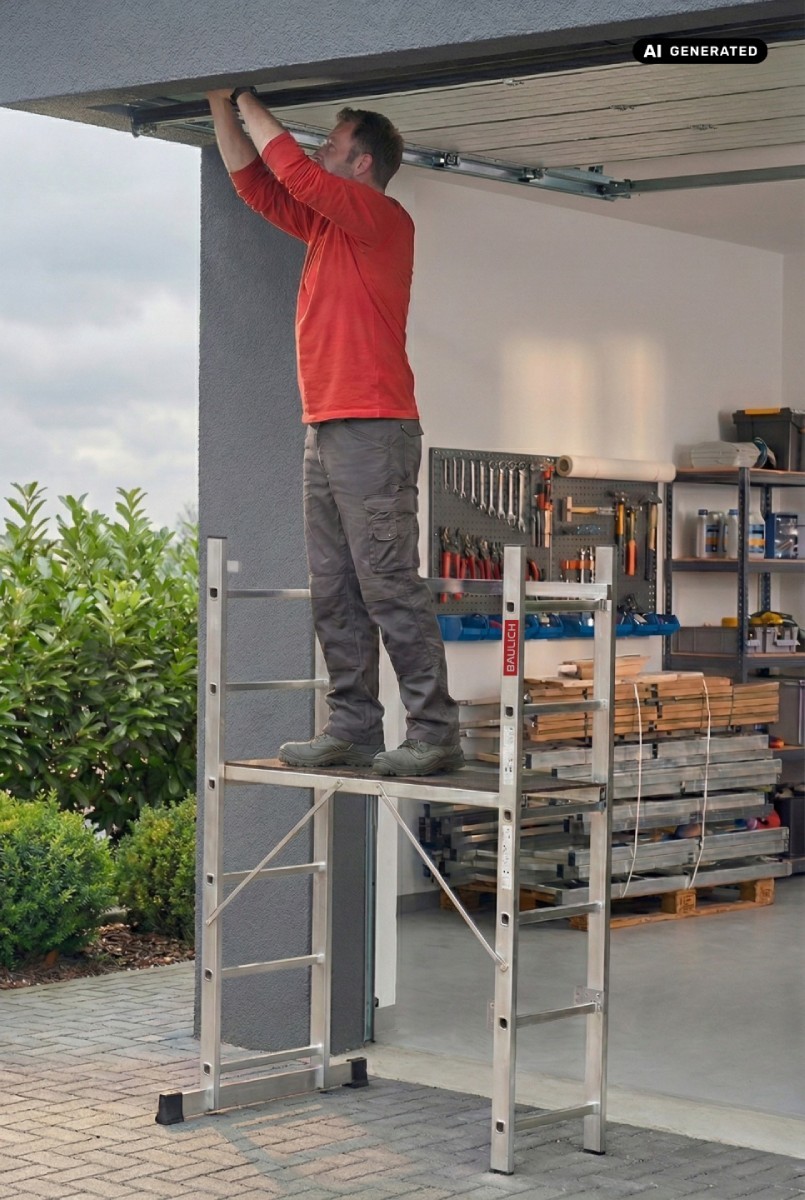 Aluminium-Leitergerüst Baulich 2x6 als Kleingerüst mit Arbeitsplattform
