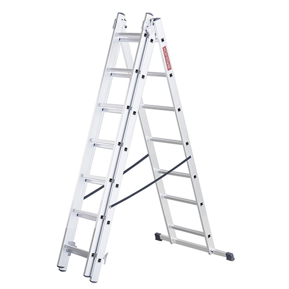 Aluminium-Mehrzweckleiter Baulich 3x7 in freistehender A-Stellung