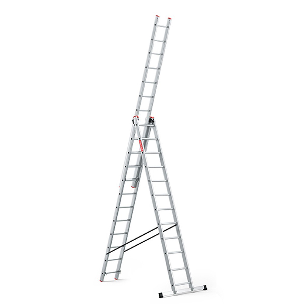 Baulich PRO Mehrzweckleiter 3x12 in A-Stellung mit ausgeschobenem dritten Leitersegment