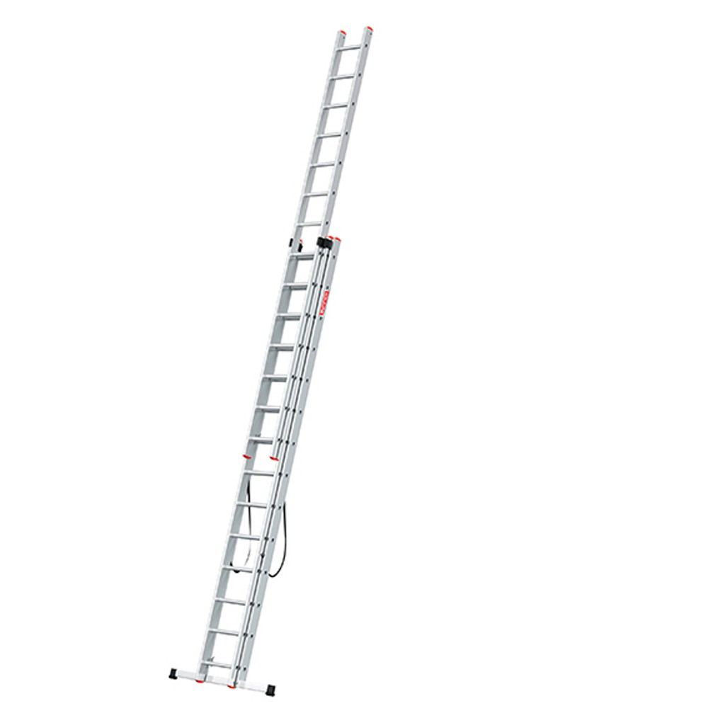 Professionelle Aluminium-Mehrzweckleiter Baulich 3x14 PRO als Anlegeleiter