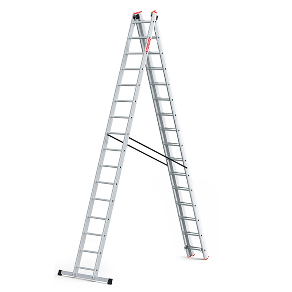 Aluminium-Mehrzweckleiter Baulich PRO 3x16 in freistehender A-Stellung